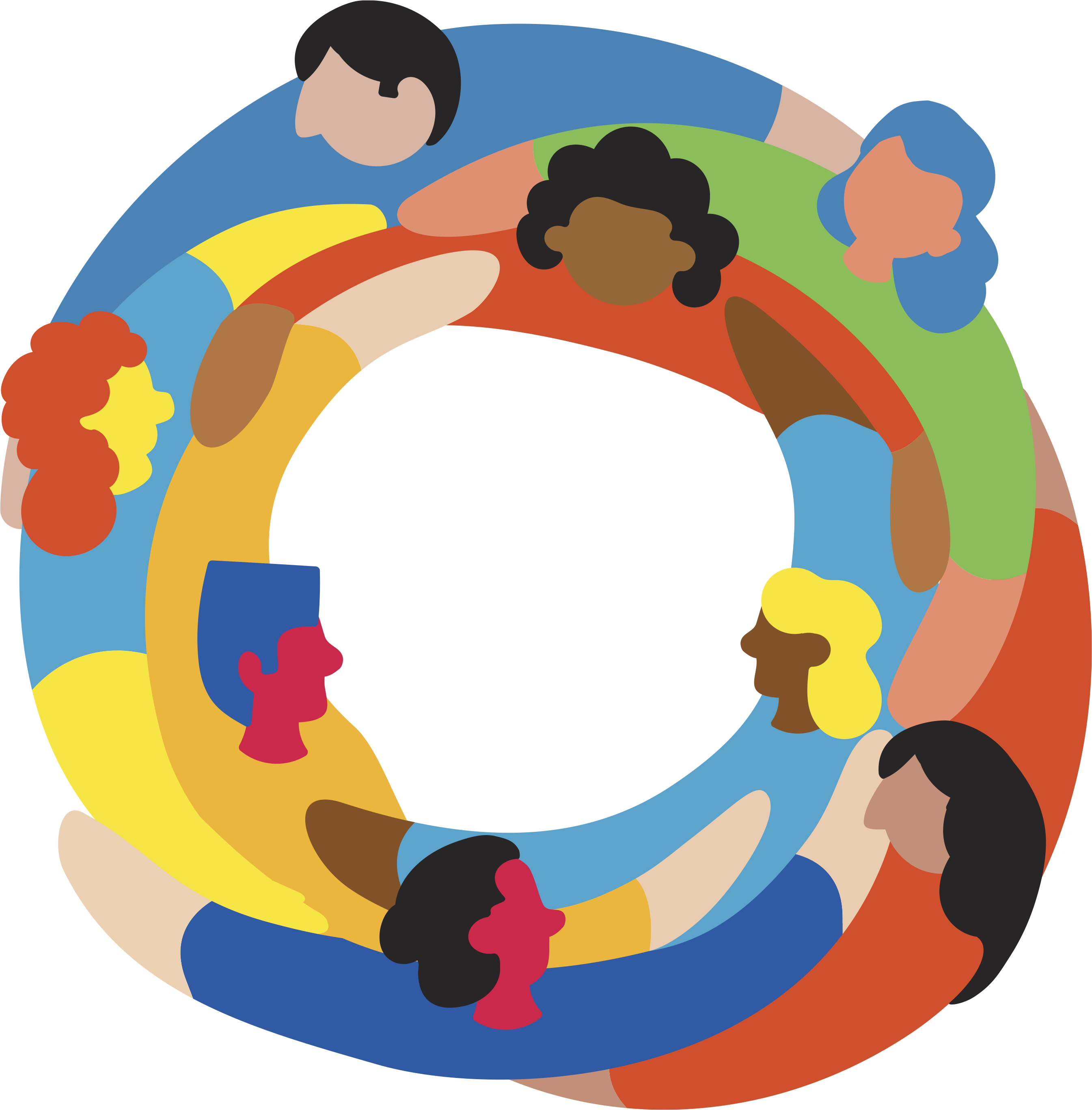 Ilustração de crianças de mãos dadas em círculo